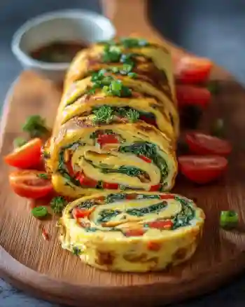 Veggie Omelette Roll Recipe