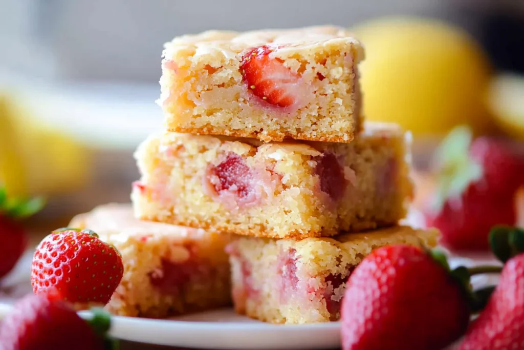 Strawberry Lemon Blondies