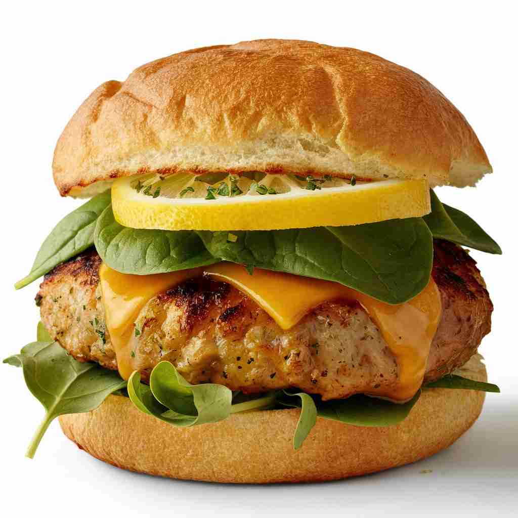 Spinach and Cheddar Chicken Burgers