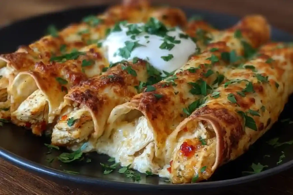 Baked Cream Cheese Chicken Taquitos