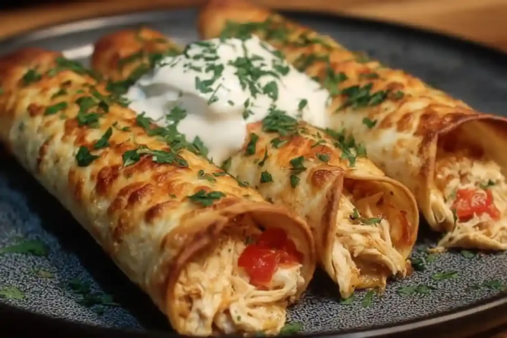 Baked Cream Cheese Chicken Taquitos