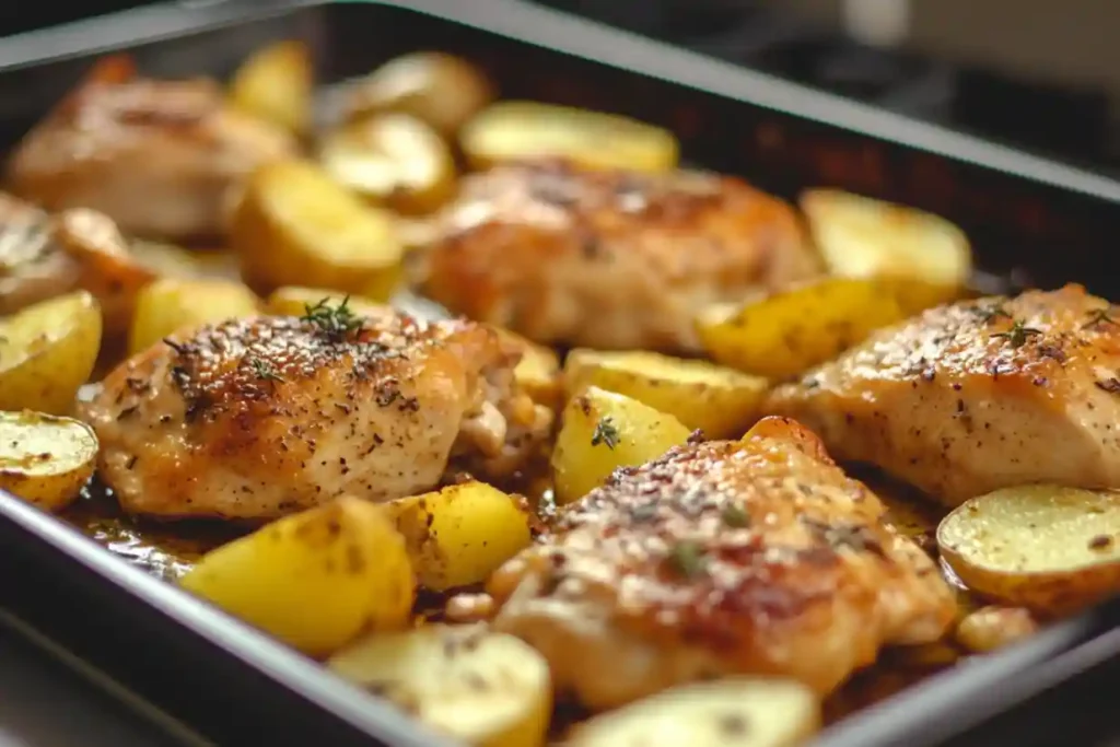Chicken and Potatoes from the Baking Sheet