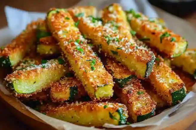 Crispy Parmesan Garlic Zucchini Fries
