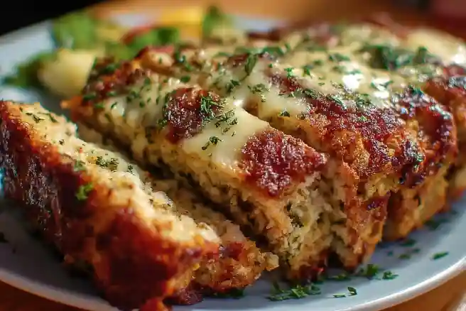 Garlic Parmesan Chicken Meatloaf