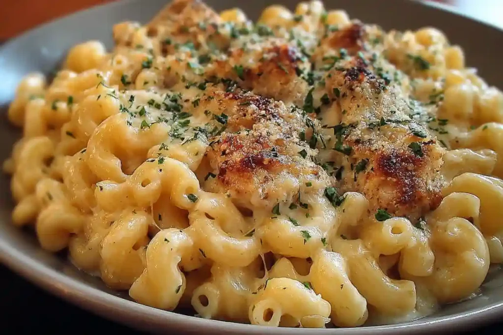 Parmesan Garlic Chicken Mac and Cheese