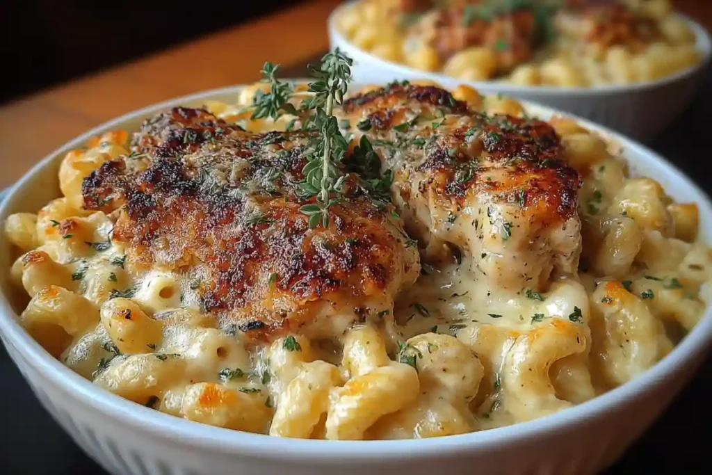 Parmesan Garlic Chicken Mac and Cheese