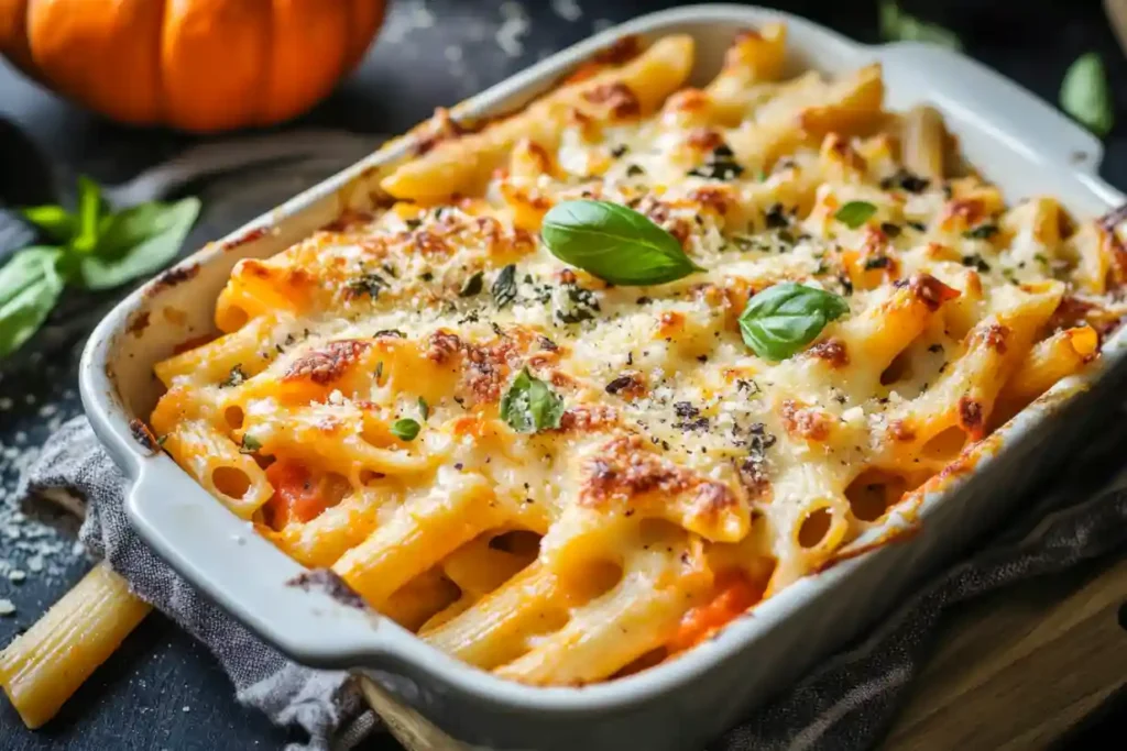 Pasta Bake with Pumpkin-Tomato Sauce