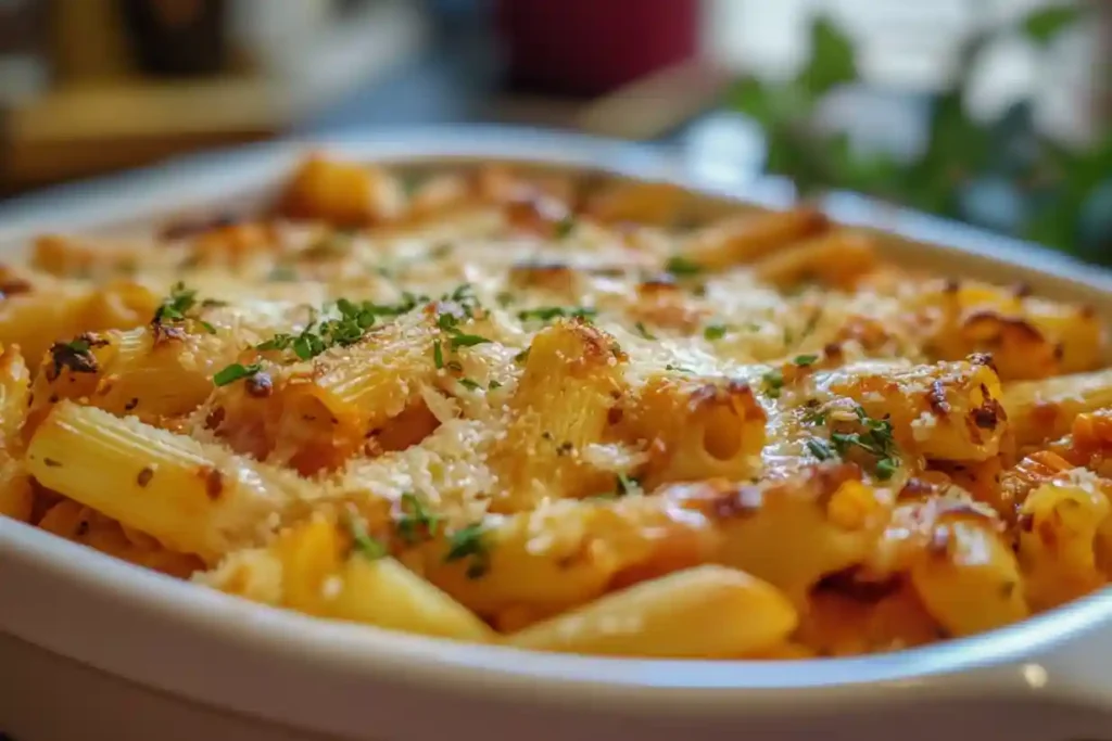 Pasta Bake with Pumpkin-Tomato Sauce