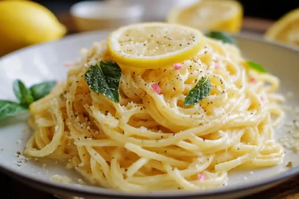 Spaghetti with Lemon Cream Sauce