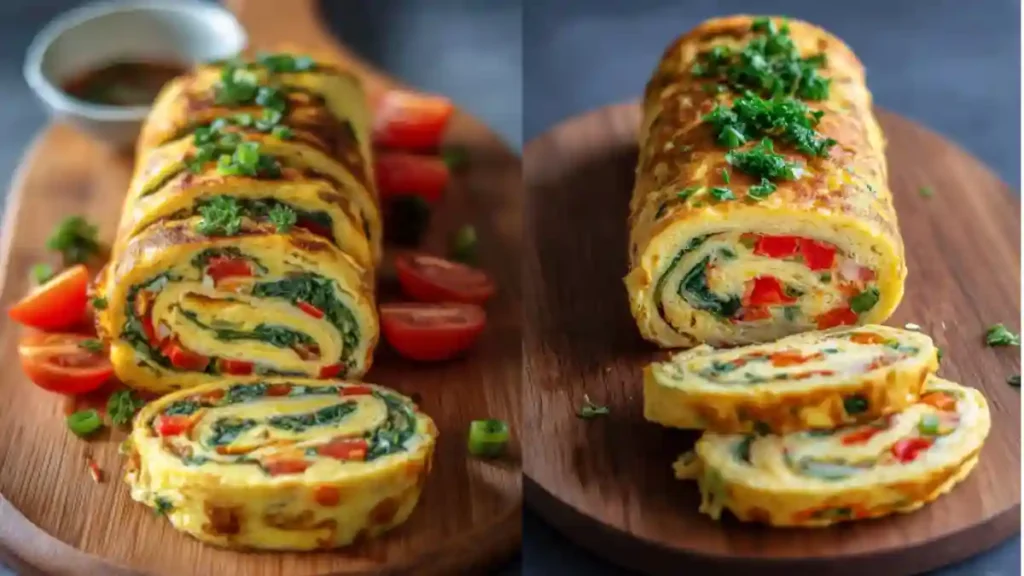 Veggie Omelette Roll Recipe