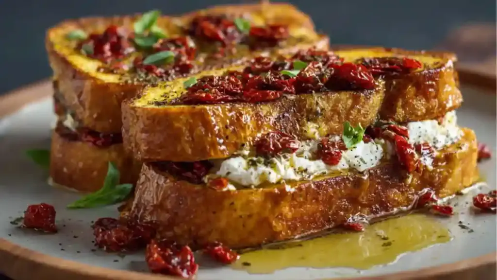 Sun-Dried Tomato and Feta Stuffed French Toast