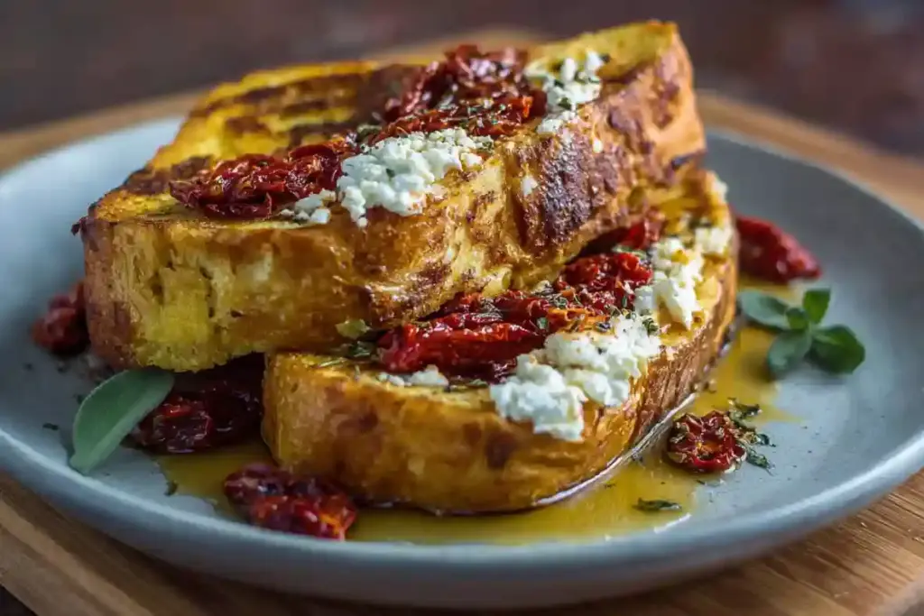 Sun-Dried Tomato and Feta Stuffed French Toast