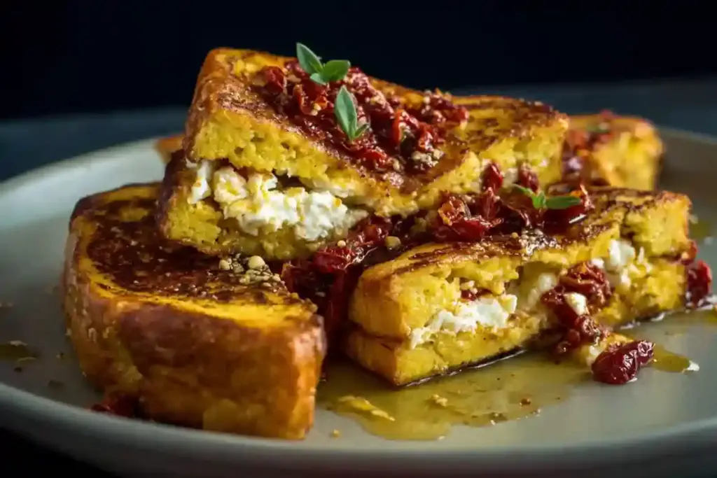 Sun-Dried Tomato and Feta Stuffed French Toast