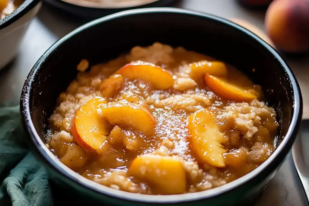 Slow Cooker Peach Cobbler