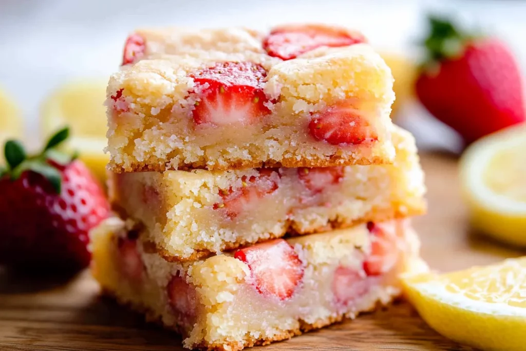 Strawberry Lemon Blondies