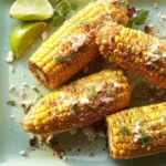 Delicious air fryer corn on the cob seasoned and cooked until golden brown.