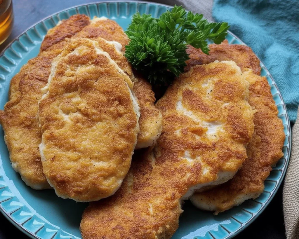 Air Fryer Everything Bagel Chicken Cutlets, crispy and flavorful, served on a plate.
