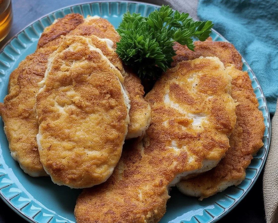 Crispy Air Fryer Everything Bagel Chicken Cutlets (with Sweet & Spicy Glaze)