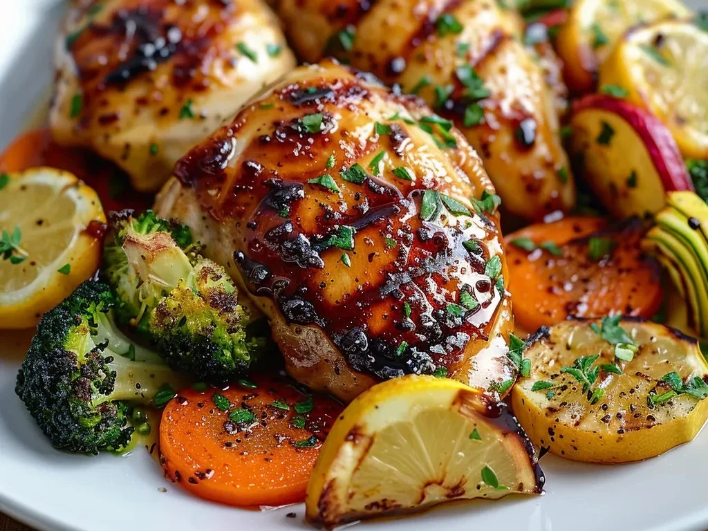 Honey Lemon Chicken with Roasted Vegetables