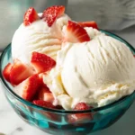 Delicious homemade vanilla ice cream made with simple ingredients.