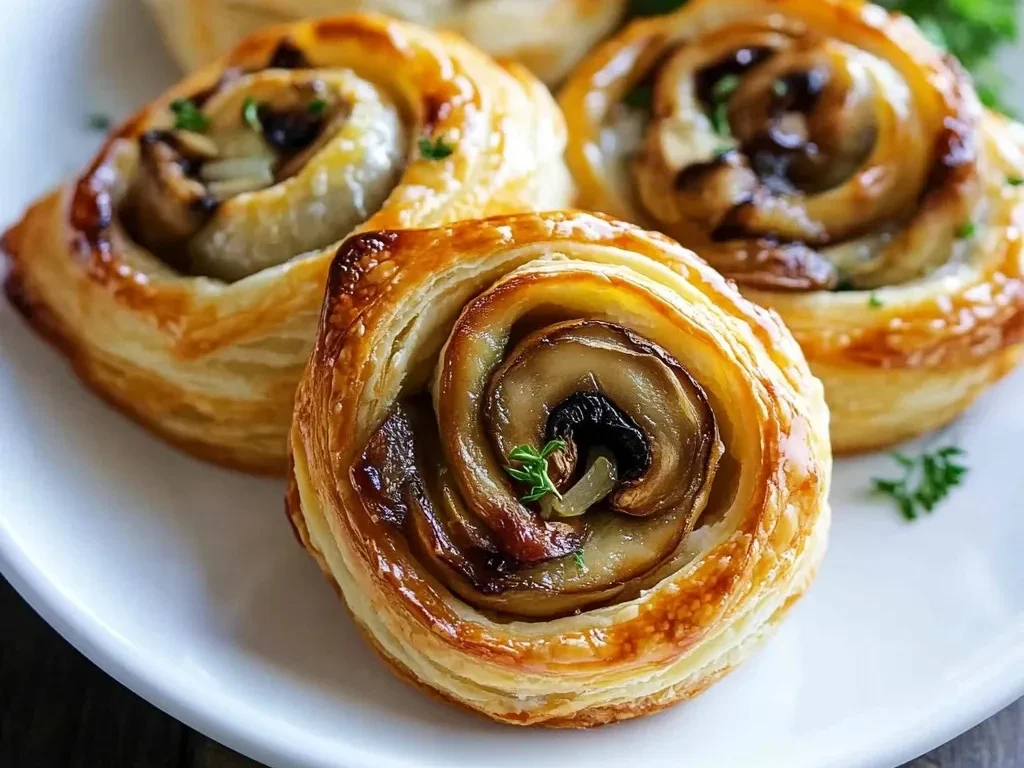 Mushroom Puff Pastry Pinwheels