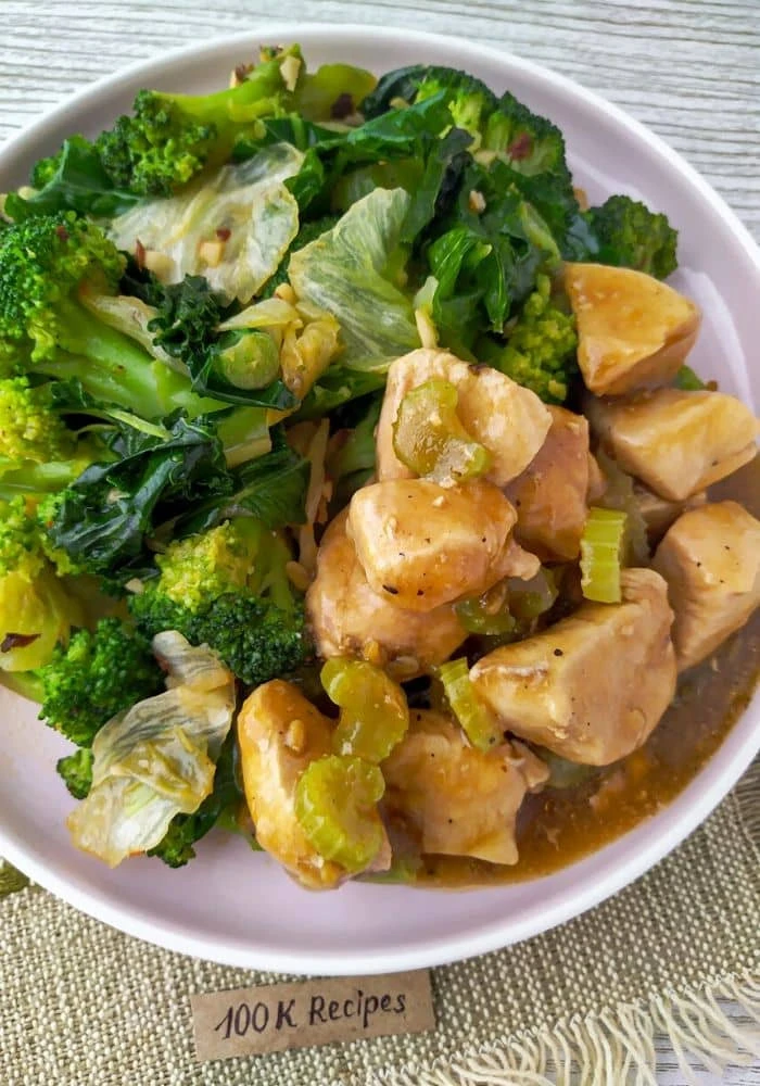 Delicious serving of Panda Express Super Greens, featuring vibrant vegetables.