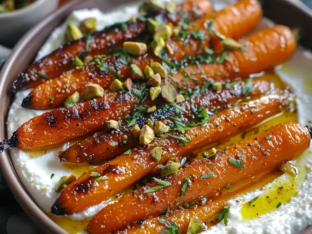 Roasted Carrots with Whipped Ricotta and Hot Honey