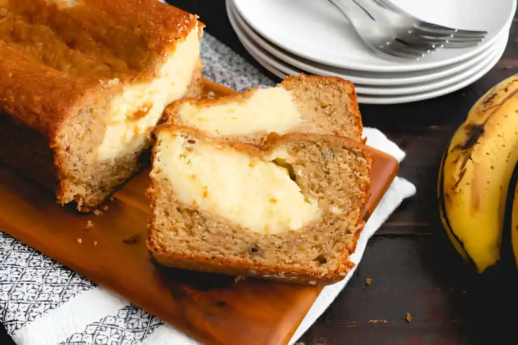 Cream Cheese Swirled Banana Zucchini Bread
