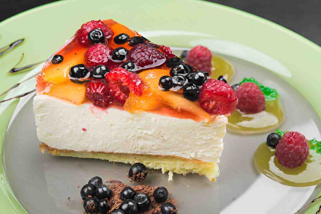 The Mixed Berry Peach Cheesecake