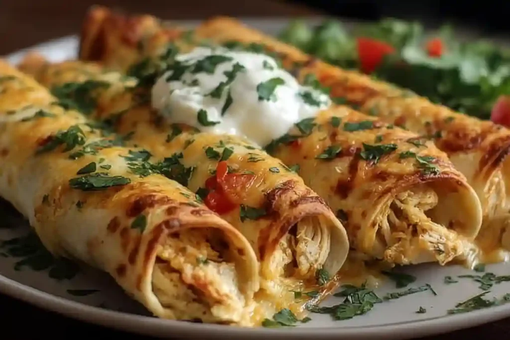 Baked Cream Cheese Chicken Taquitos