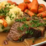 Beef Sauerbraten with Potatoes and Carrots