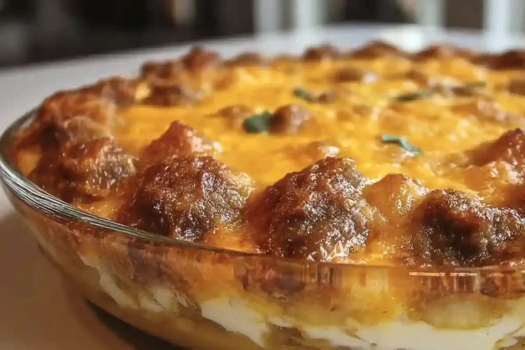 Beef and Cheddar Potato Casserole