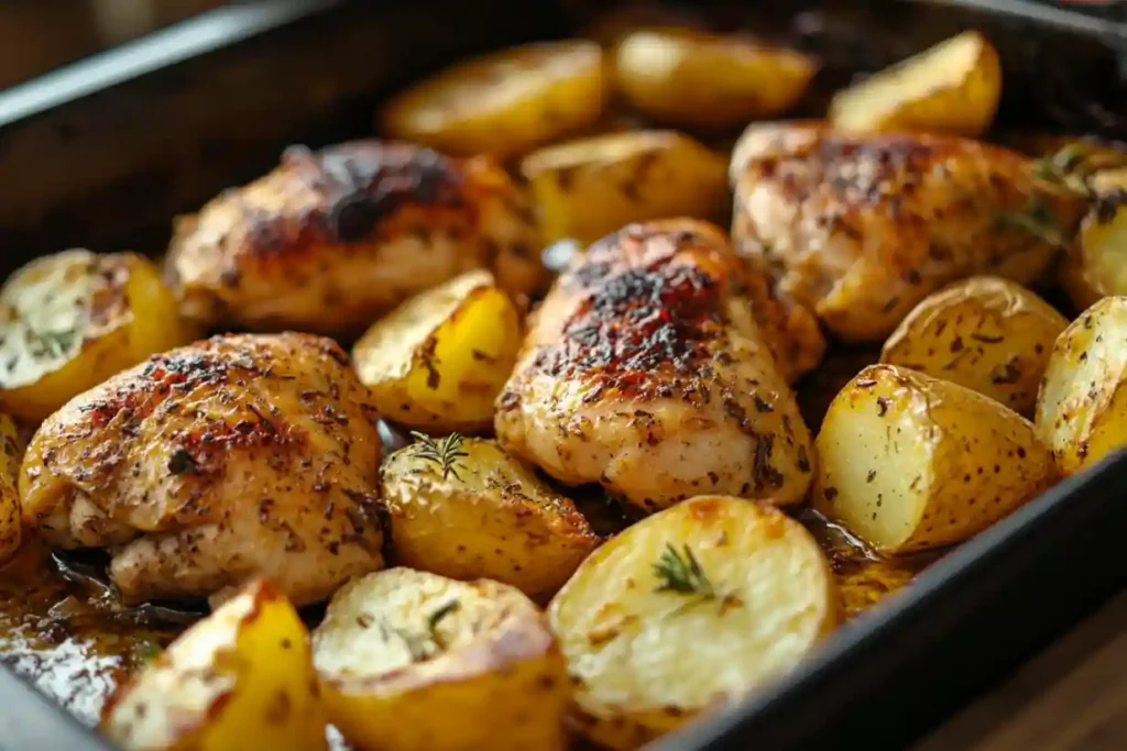 Chicken and Potatoes from the Baking Sheet