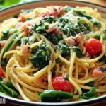 Italian Spaghetti Salad with Spinach