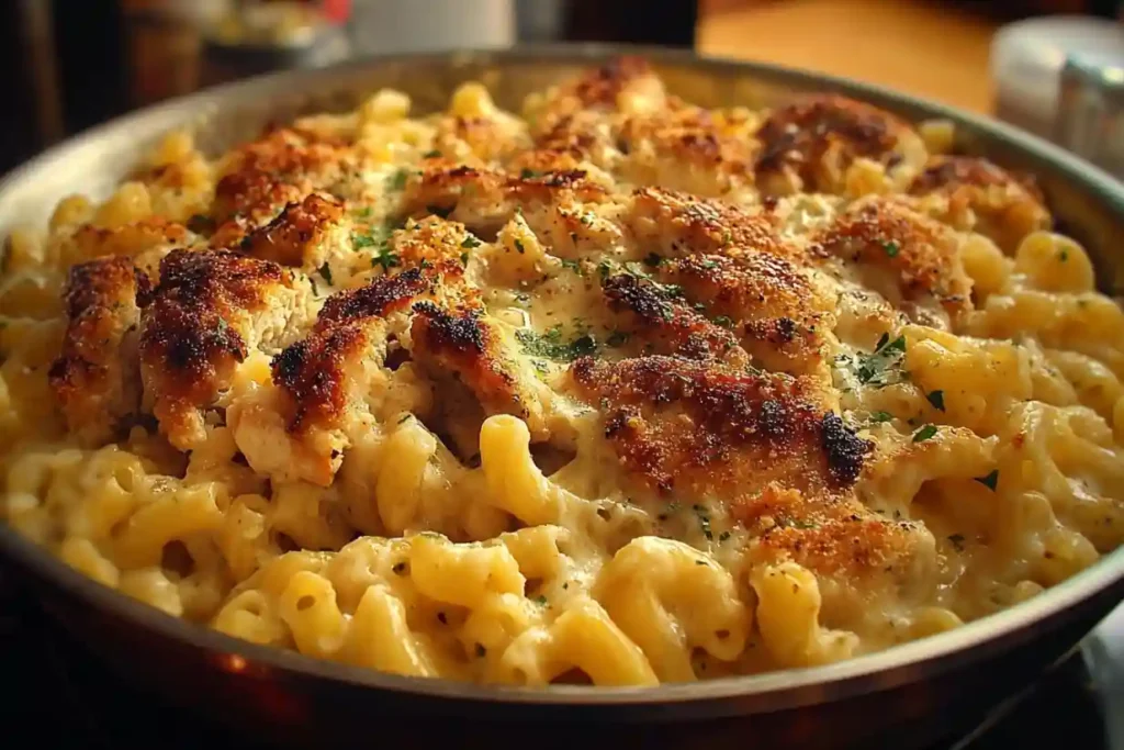 Parmesan Garlic Chicken Mac and Cheese