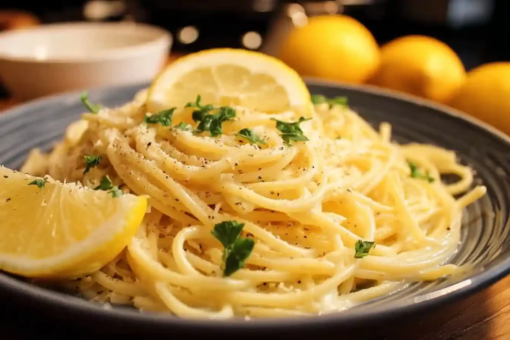 Spaghetti with Lemon Cream Sauce