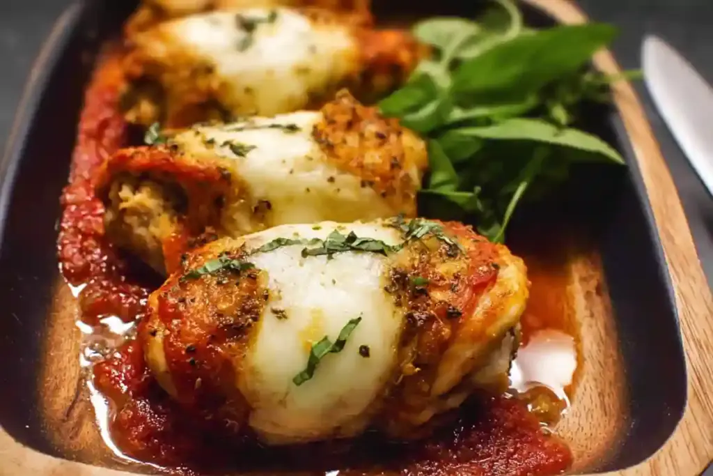 Baked Mozzarella Chicken Roll Ups