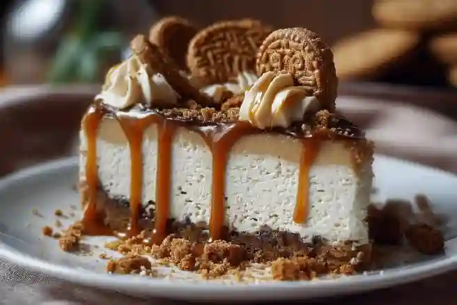 Biscoff Caramel Cookie Butter Cheesecake: