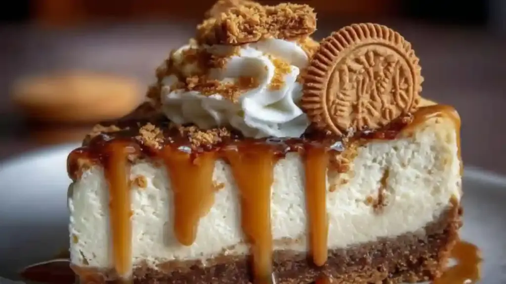 Biscoff Caramel Cookie Butter Cheesecake: