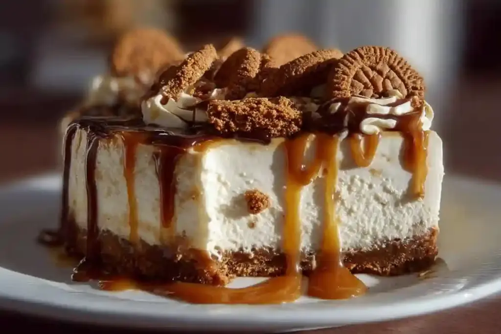 Biscoff Caramel Cookie Butter Cheesecake: