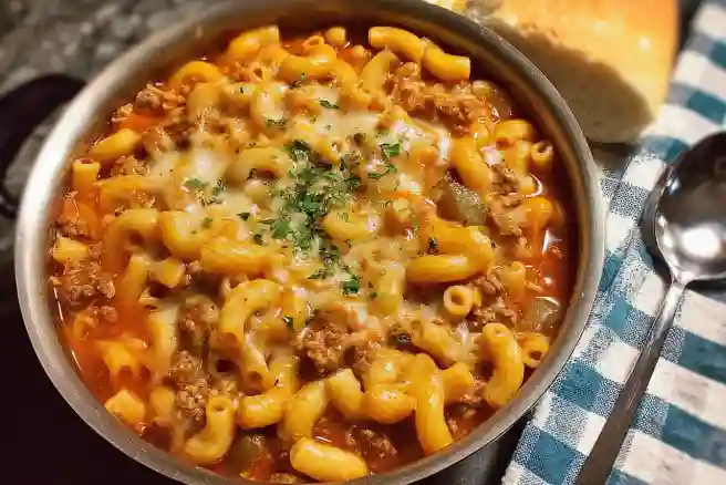 Cheesy Beef Macaroni Stew