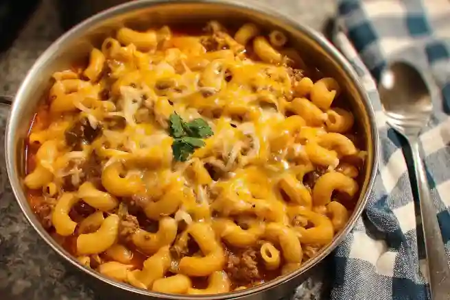 Cheesy Beef Macaroni Stew