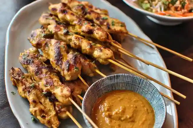 Easy Chicken Satays with Peanut Sauce