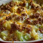 Creamed Cabbage and Ground Beef Casserole