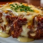 Crockpot Meatloaf with Savory Onion and Swiss Melt