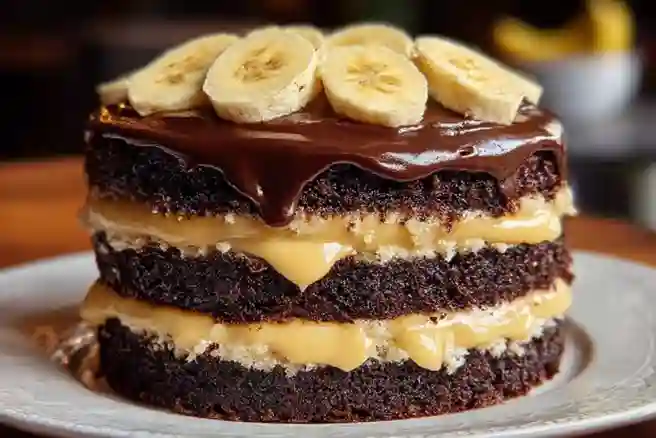 Double Chocolate Banana Layer Cake
