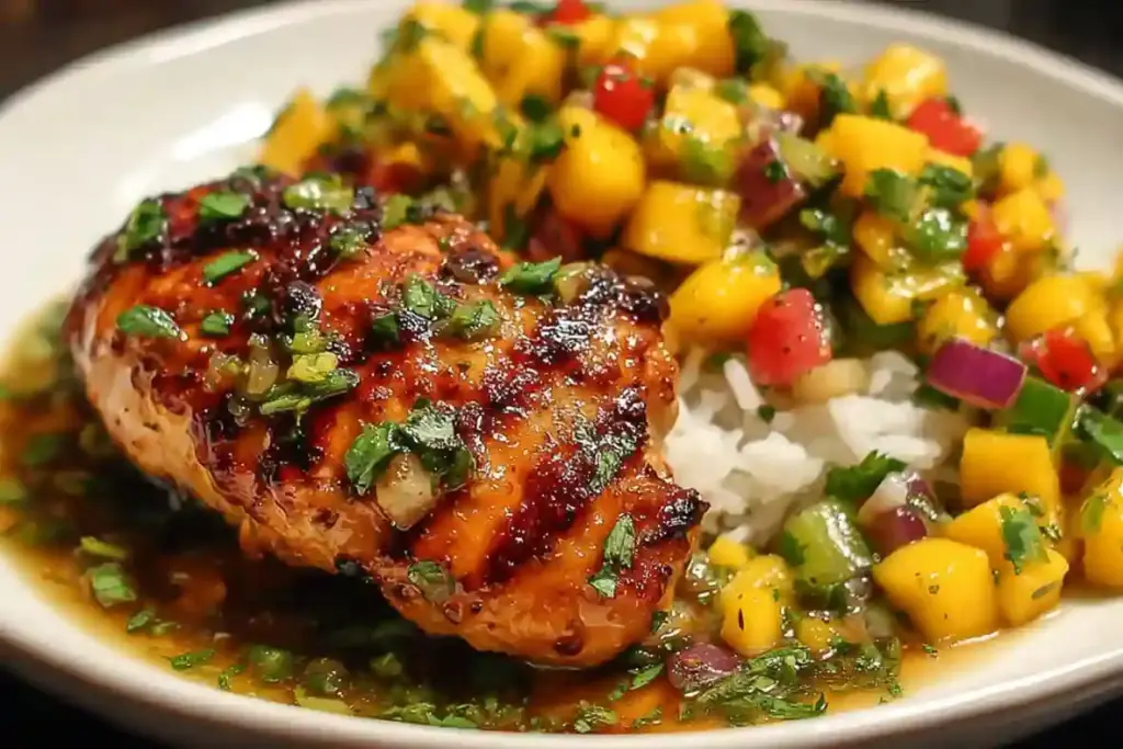 Honey Lime Chicken with Mango Salsa