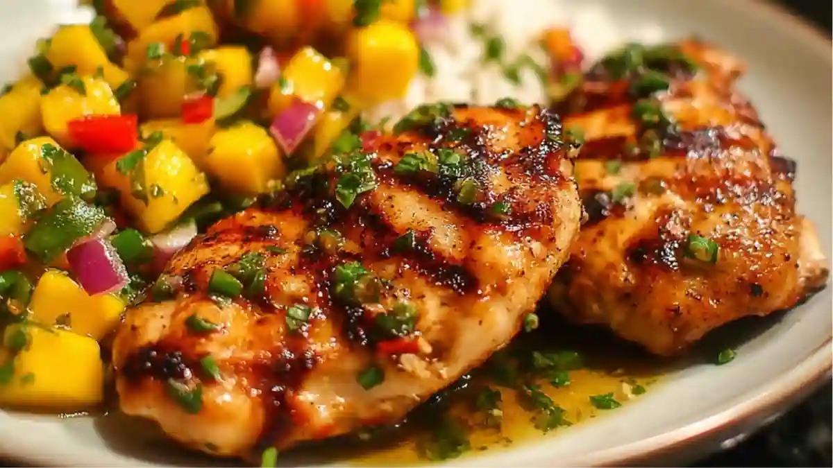 Honey Lime Chicken with Mango Salsa
