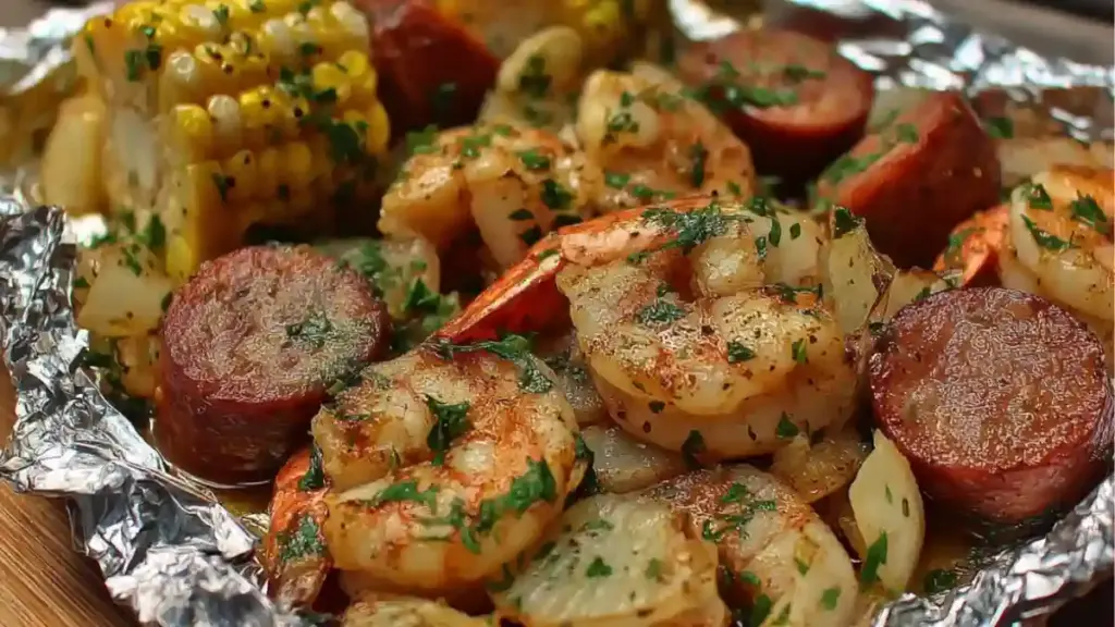 Shrimp and Sausage Foil Packs