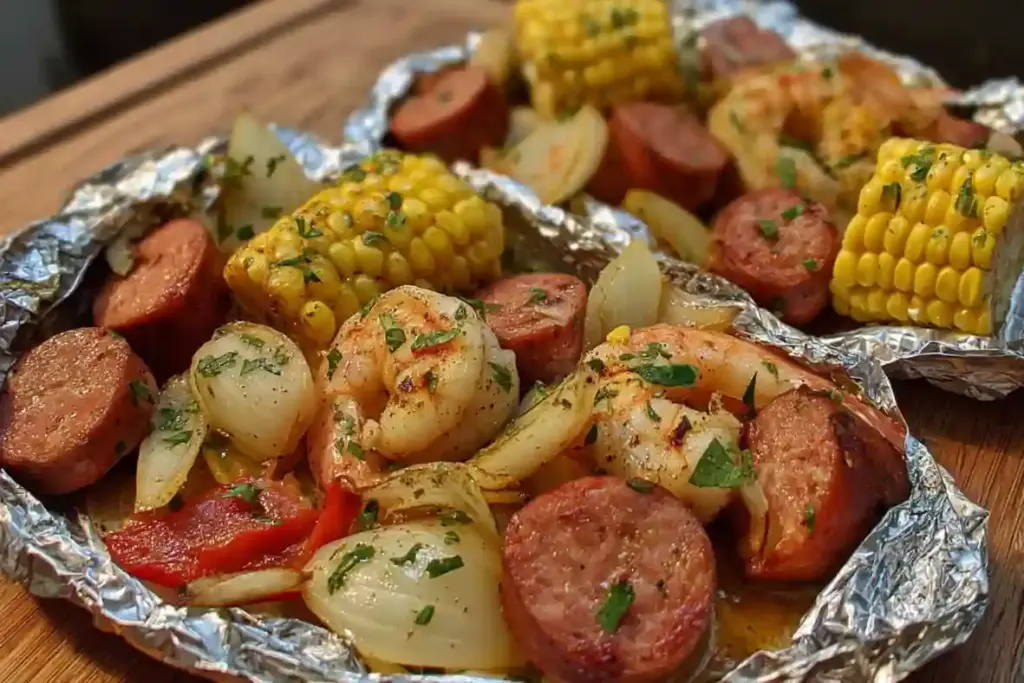 Shrimp and Sausage Foil Packs